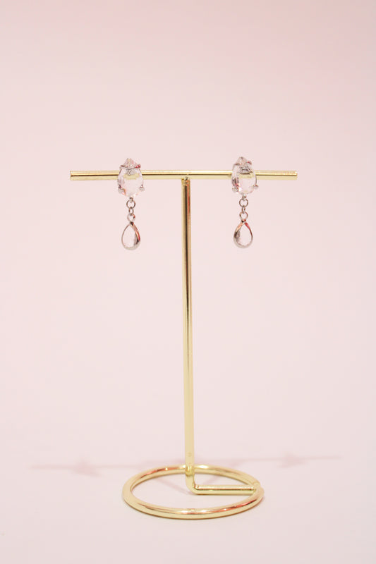 Boucles d'oreilles Elégance poudrée argenté